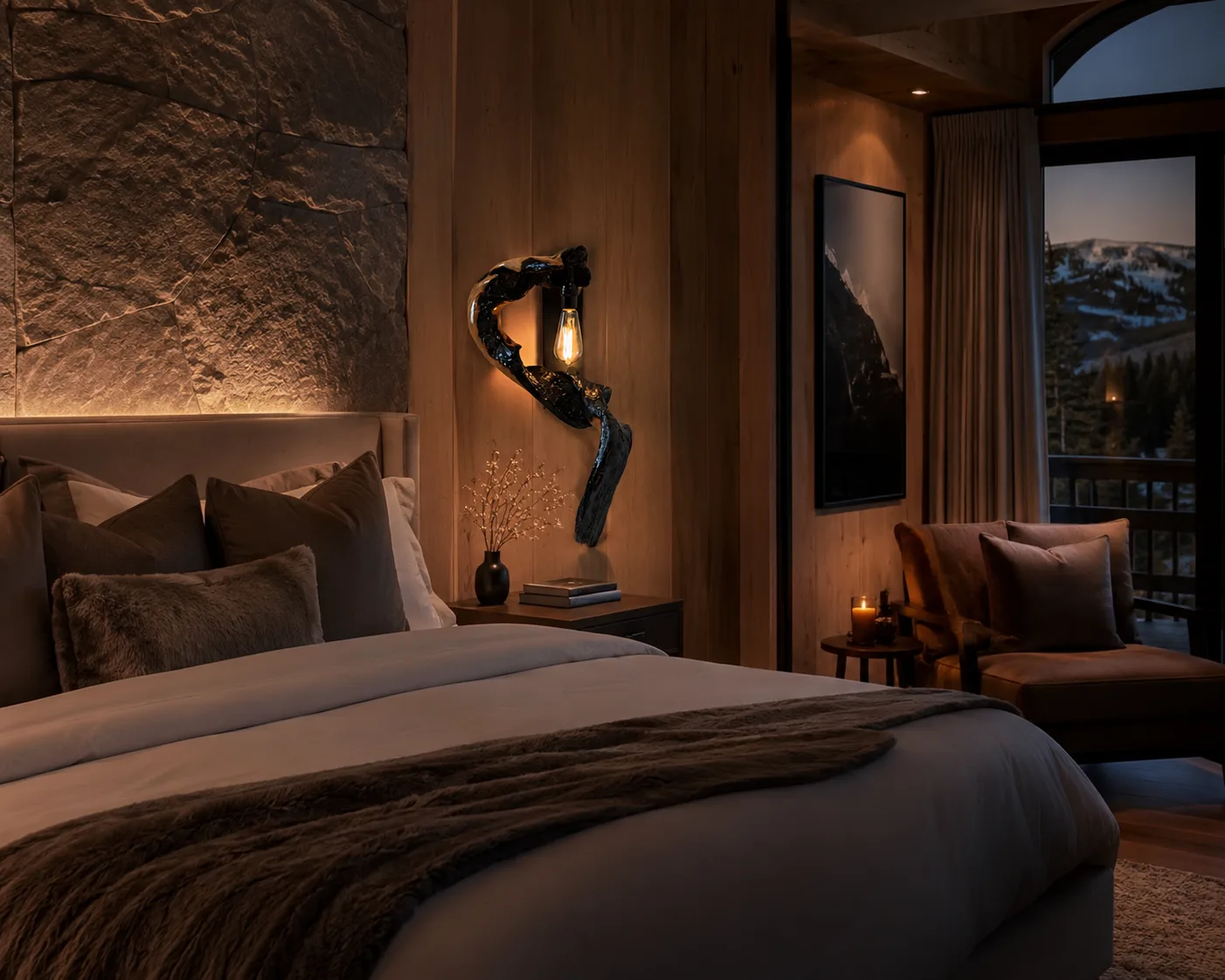 Flame Curve in a styled interior